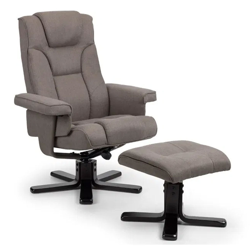 Fabric Recliner Chair With Stool - Malmo
