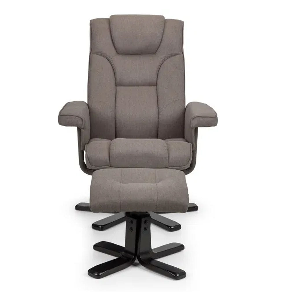 Fabric Recliner Chair With Stool - Malmo