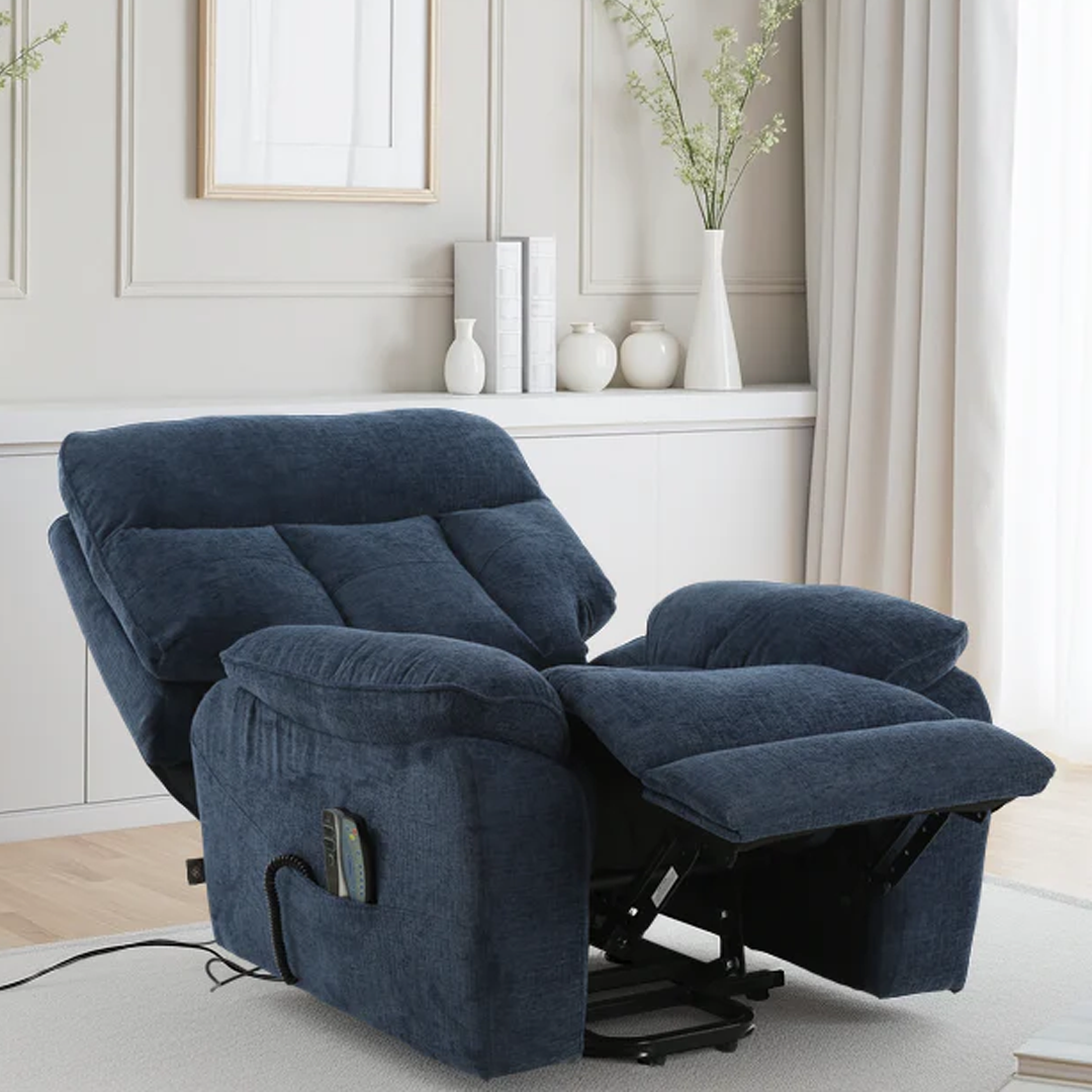 Fabric Rise and Recline Massage Armchair - Cornwall