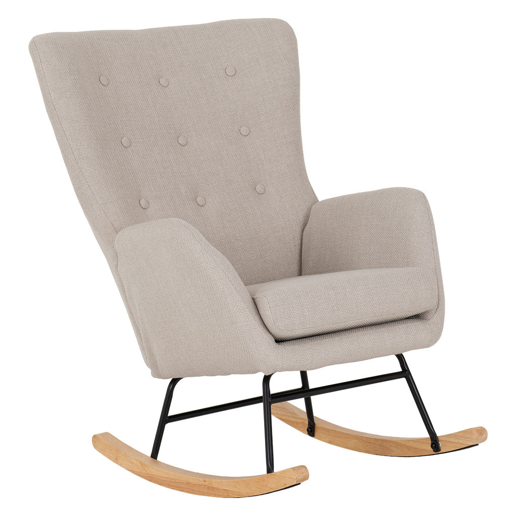 Fabric Rocking Chair With Wooden Feet - Hayden