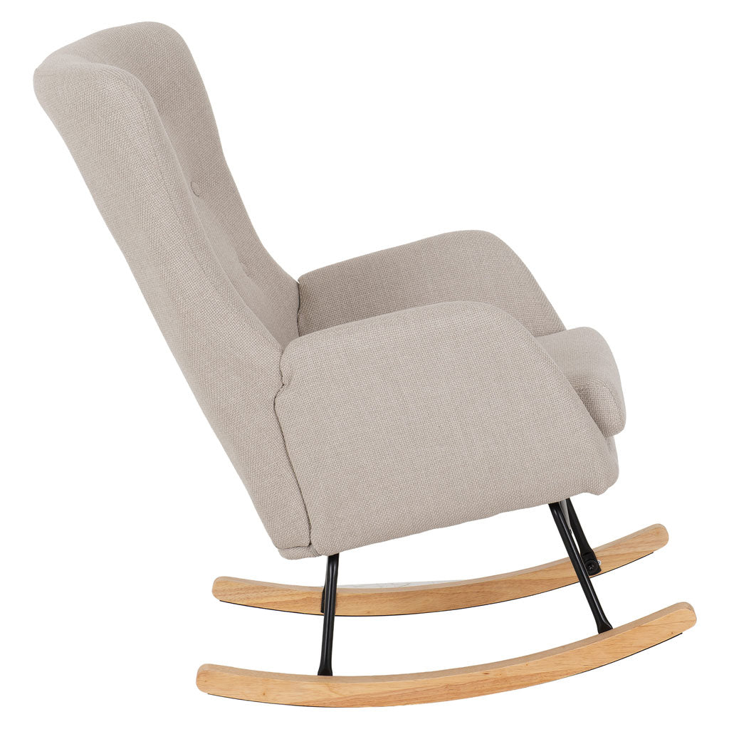 Fabric Rocking Chair With Wooden Feet - Hayden