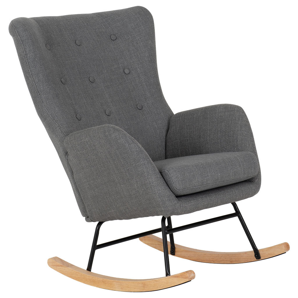 Fabric Rocking Chair With Wooden Feet - Hayden