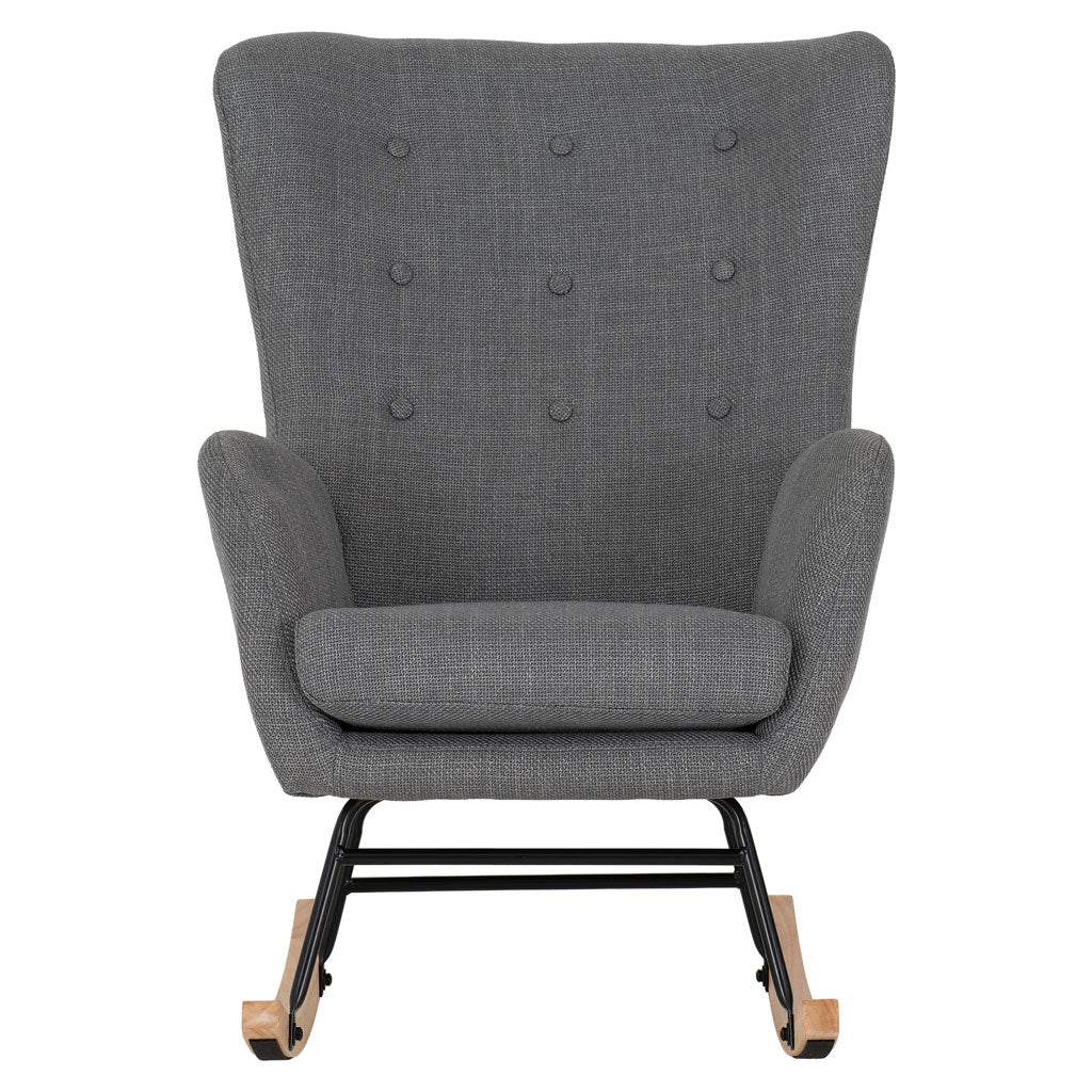 Fabric Rocking Chair With Wooden Feet - Hayden