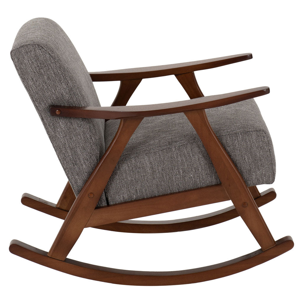 Fabric Rocking Chair With Wooden Frame - Kendra