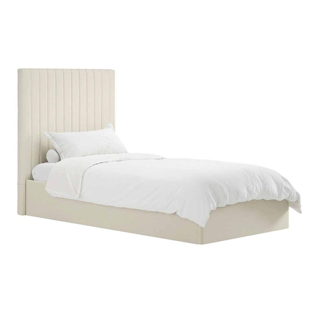 Fabric Single Ottoman Storage Bed With Tall Headboard - Berlin