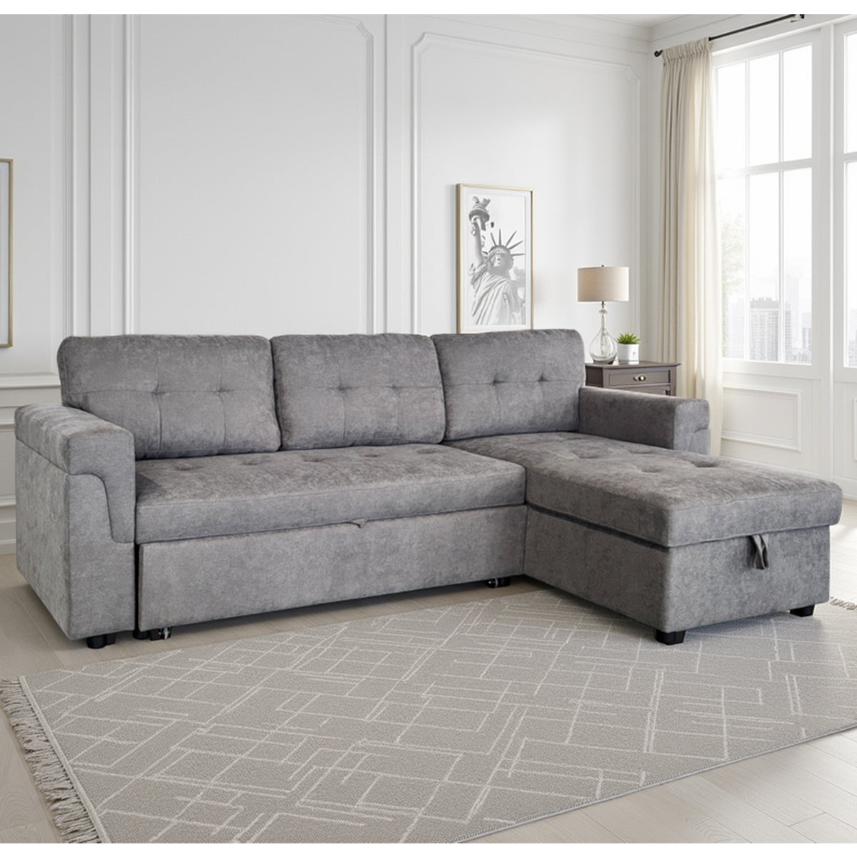 Fabric Sofa Bed Universal Corner - Omniya