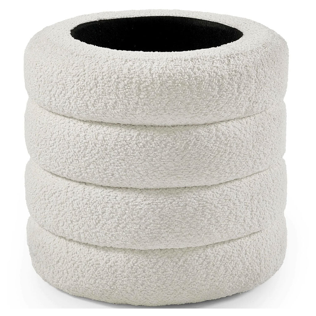 Fabric Stool With Storage Round - Hailey