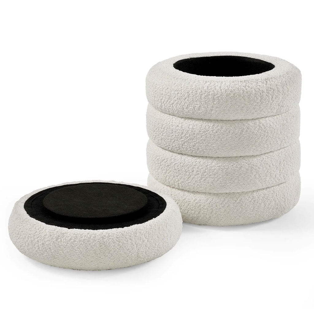 Fabric Stool With Storage Round - Hailey