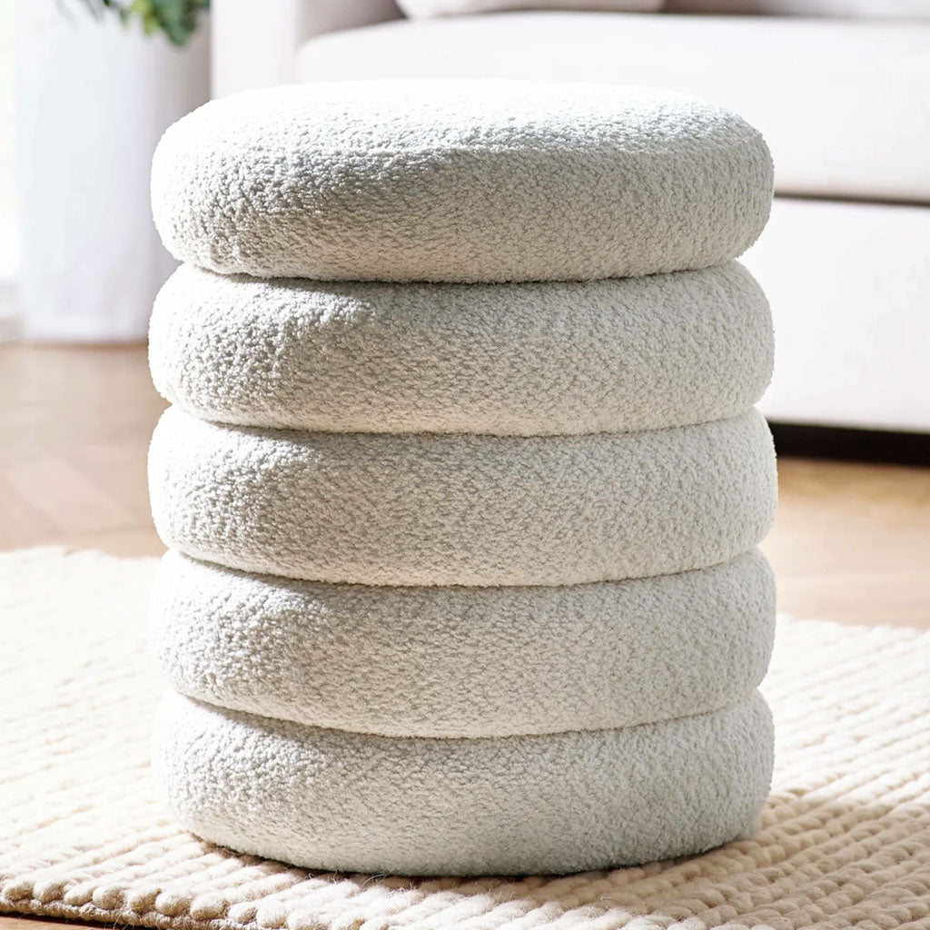 Fabric Stool With Storage Round - Hailey