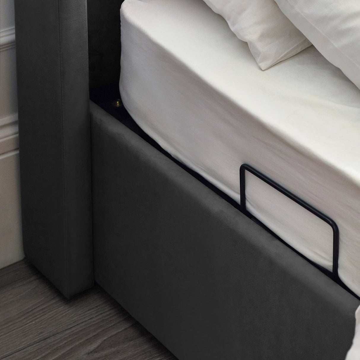 Fabric Super King Size Ottoman TV Storage Bed - Clara