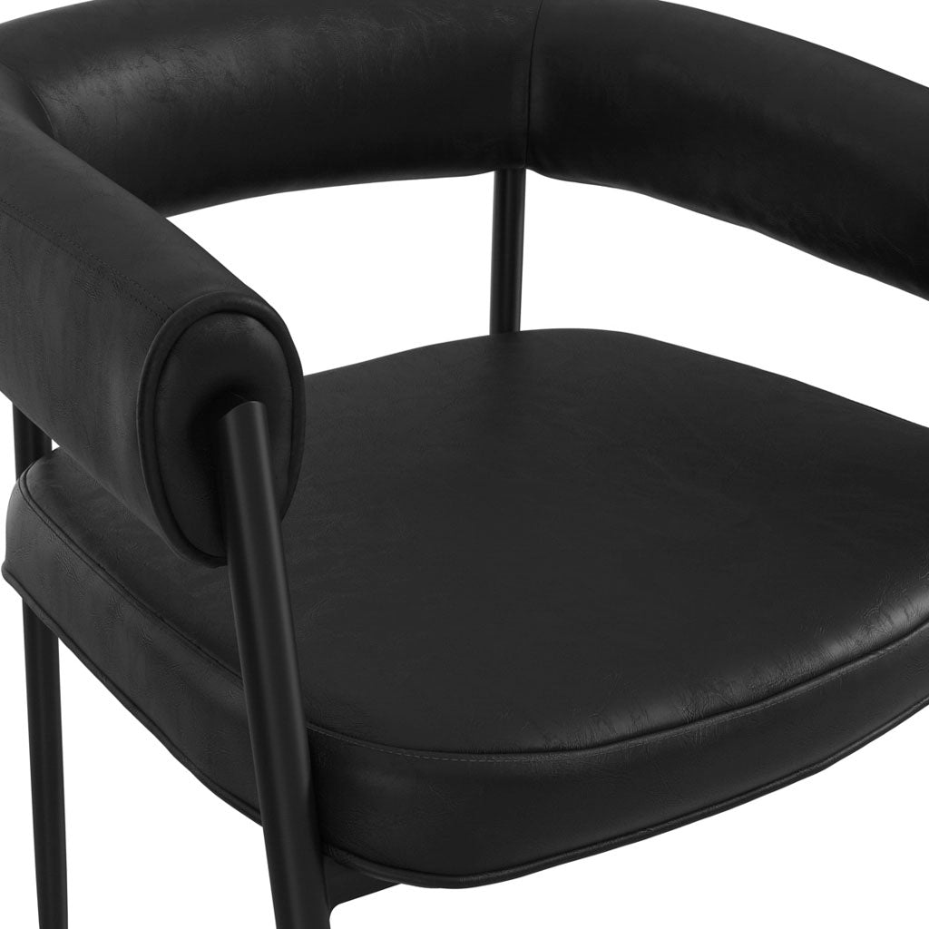 Faux Lather Dining Chairs in Set Of 2 - Queens