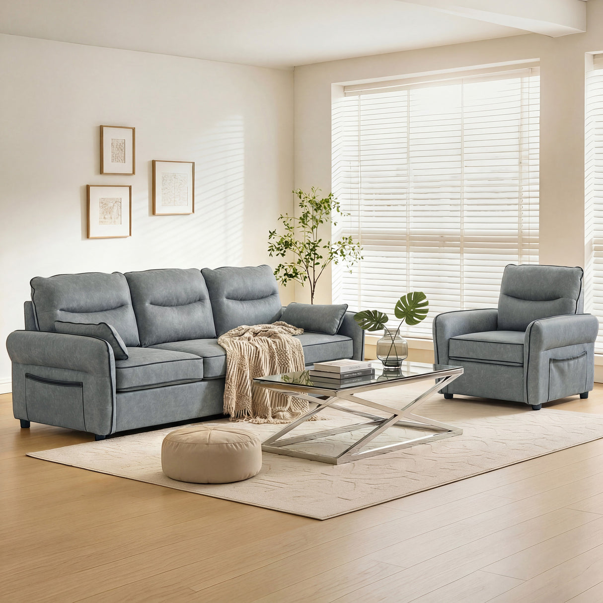 Faux Leather 2 Seater Sofa 136cm Wide - Velmora