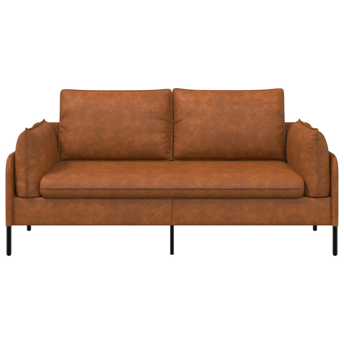 Faux Leather 2 Seater Sofa 188cm Wide With Metal Legs - Vantage Home