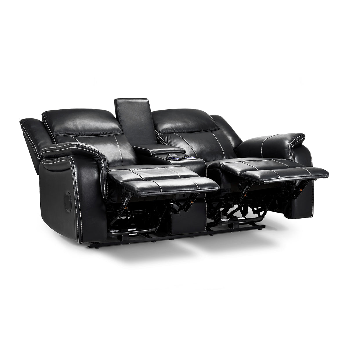 Faux Leather 2 Seater Sofa Electric Recliner - Galaxy Tech