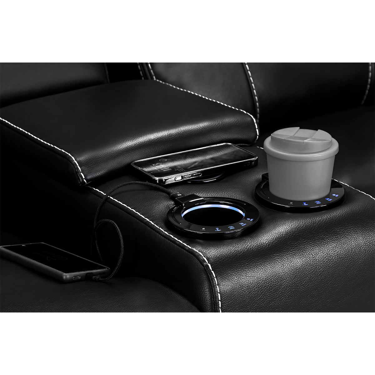 Faux Leather 2 Seater Sofa Electric Recliner - Galaxy Tech