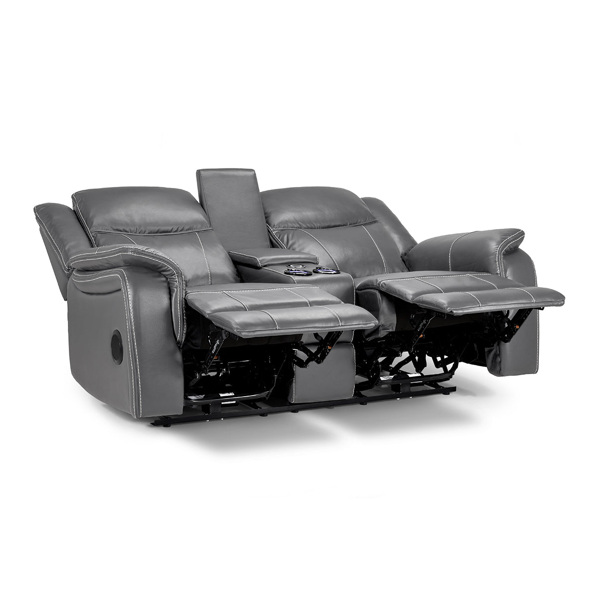 Faux Leather 2 Seater Sofa Electric Recliner - Galaxy Tech