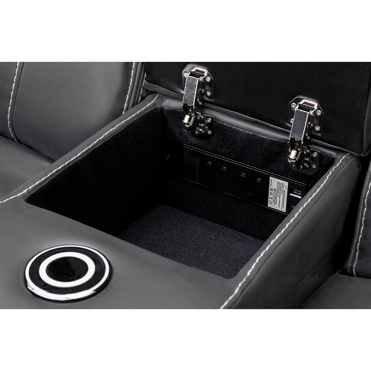 Faux Leather 2 Seater Sofa Electric Recliner - Galaxy Tech