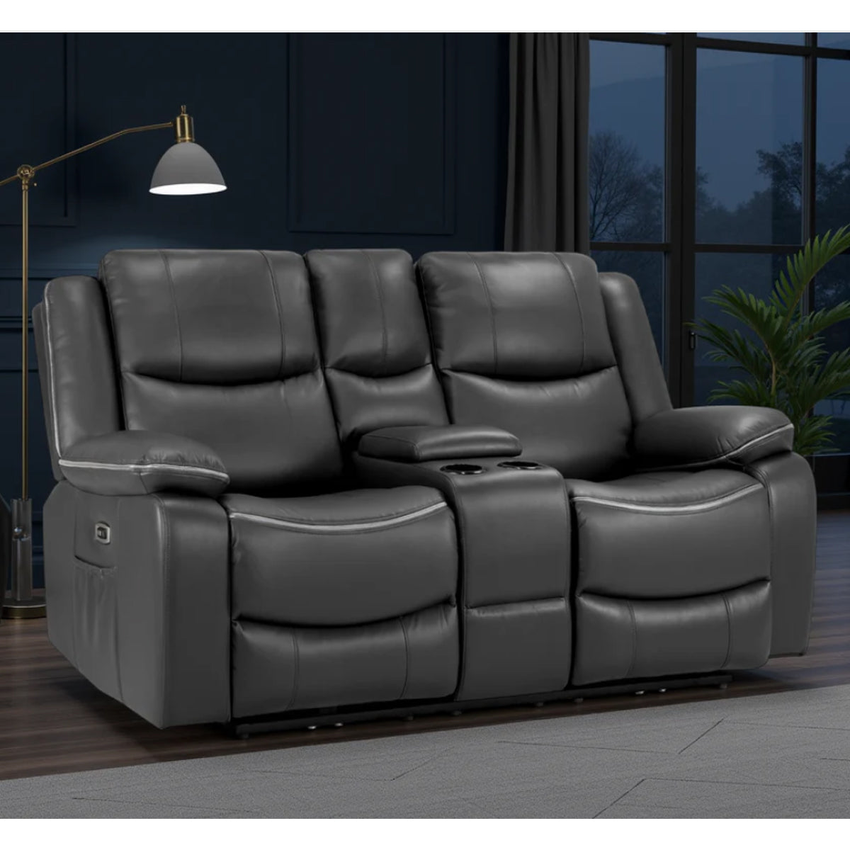 Faux Leather 2 Seater Sofa Electric Recliner - Harald