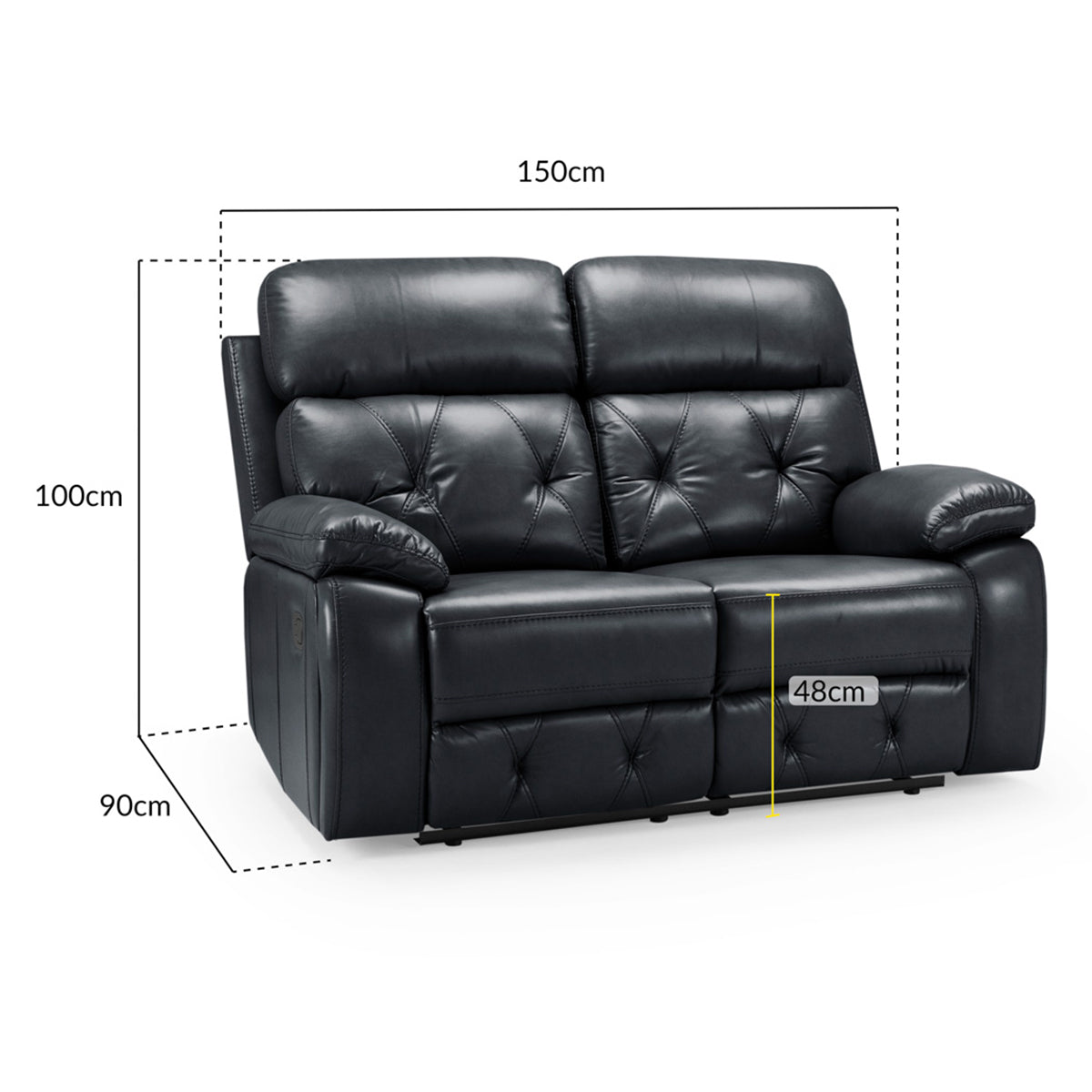 Faux Leather 2 Seater Sofa Recliner - Cody