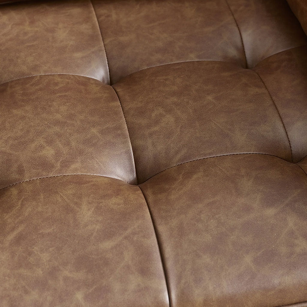 Faux Leather 2 Seater Sofa With Bolster Cushions - Henley