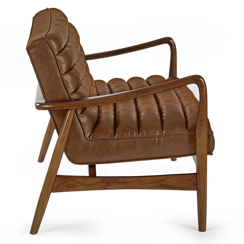 Faux Leather 2 Seater Sofa With Wooden Frame - Marshall