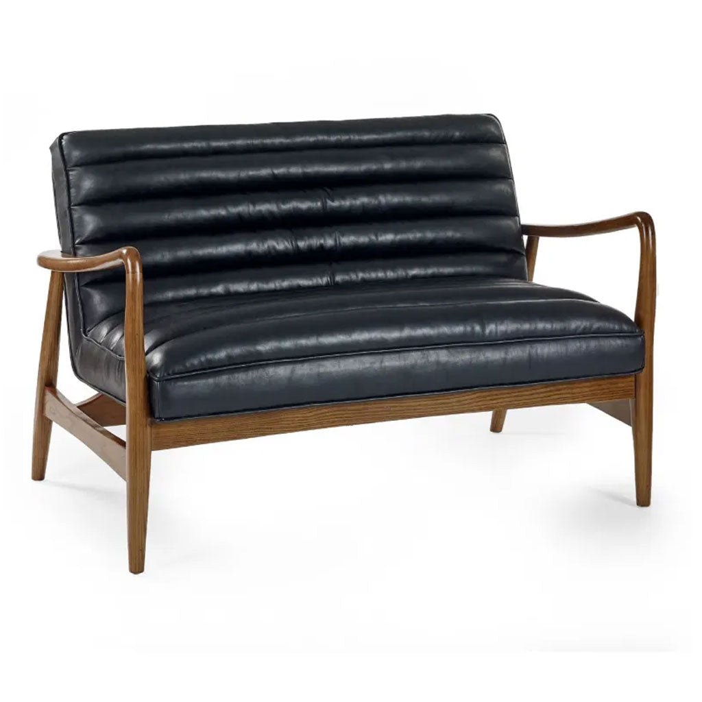 Faux Leather 2 Seater Sofa With Wooden Frame - Marshall