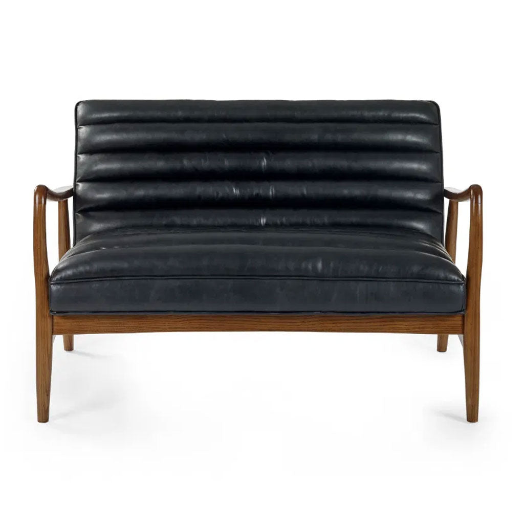 Faux Leather 2 Seater Sofa With Wooden Frame - Marshall