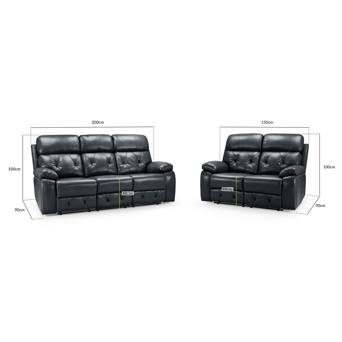 Faux Leather 3 + 2 Seater Sofa Set Recliner - Cody