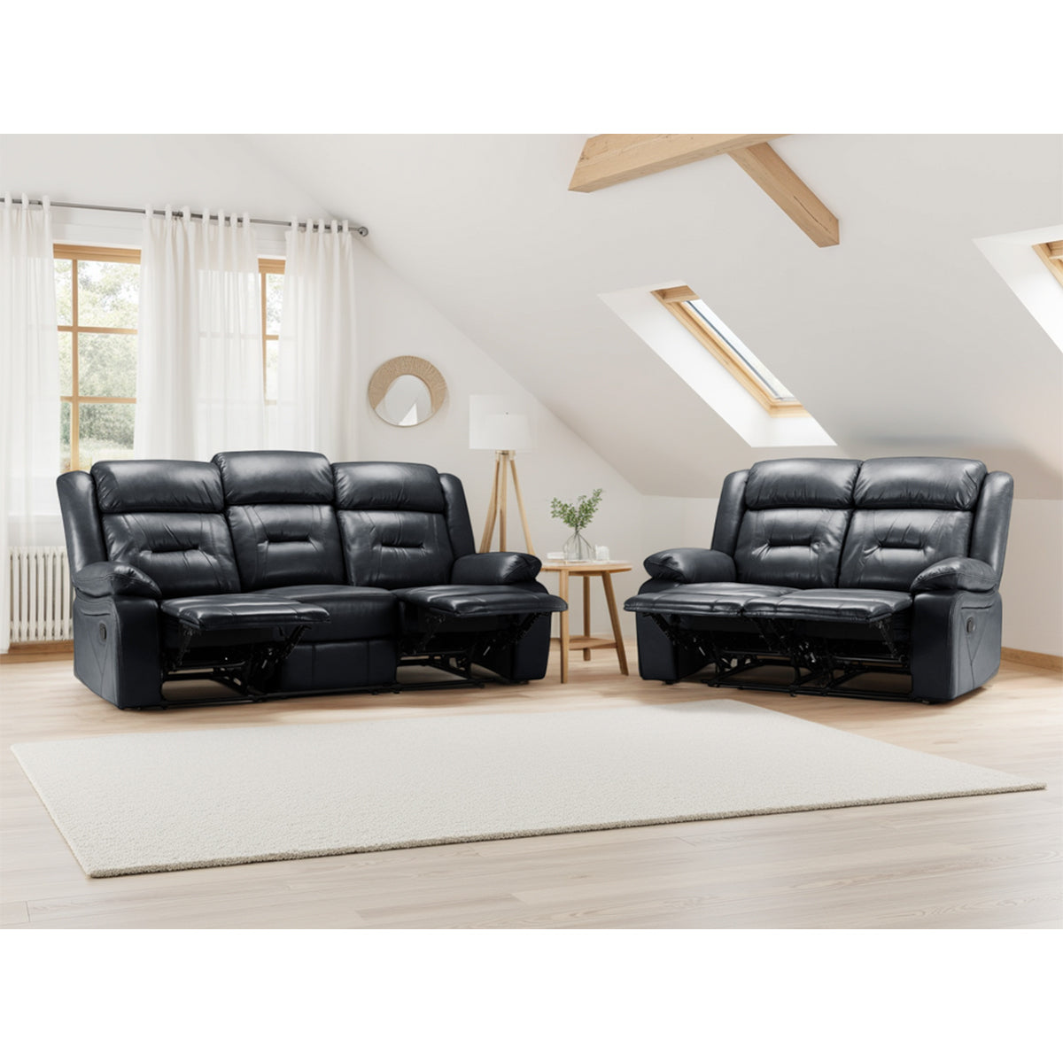 Faux Leather 3 + 2 Seater Sofa Set Recliner - Novie