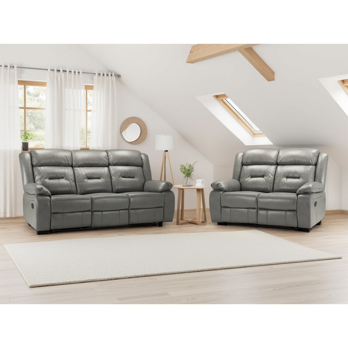 Faux Leather 3 + 2 Seater Sofa Set Recliner - Novie