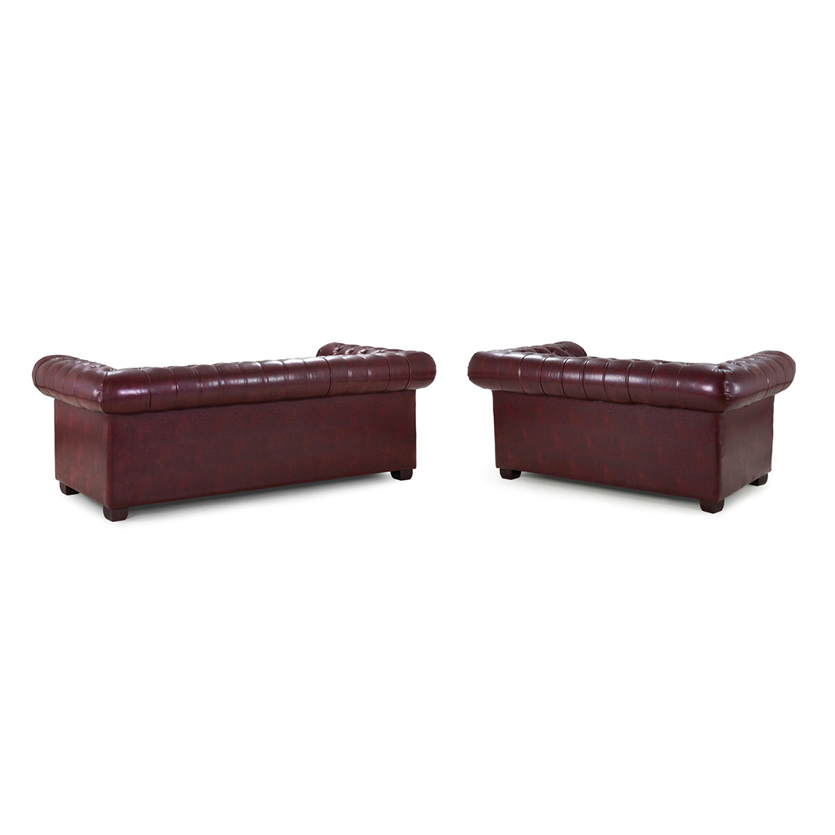 Faux Leather 3 + 2 Seater Sofa Set - Chesterfield
