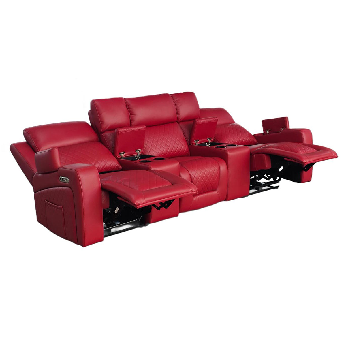 Faux Leather 3 Seater Sofa Electric Recliner - Florence Cinema