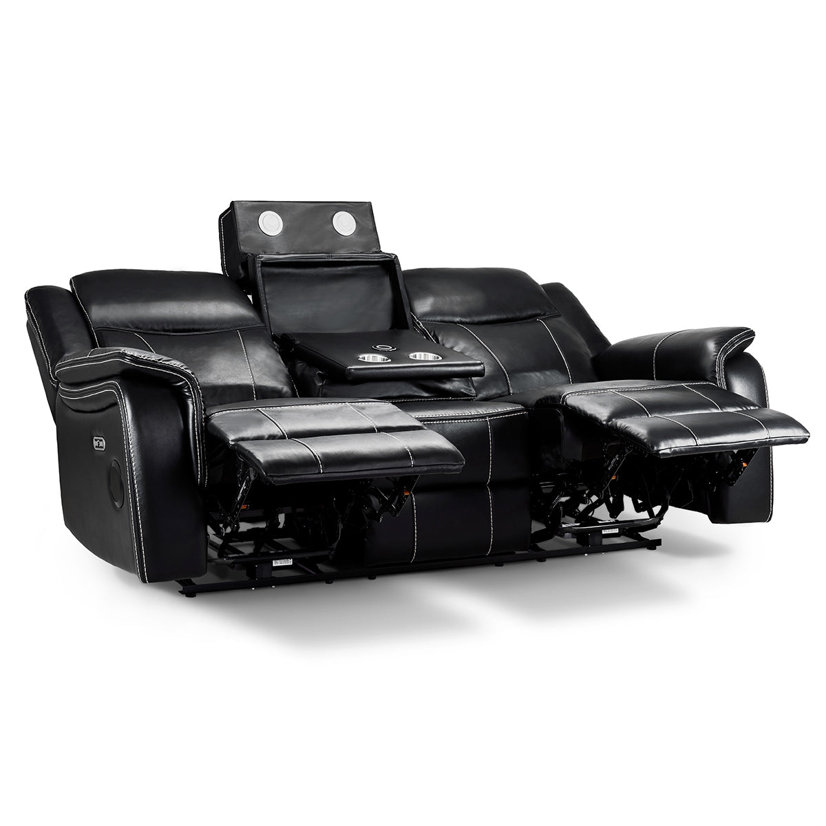 Faux Leather 3 Seater Sofa Electric Recliner - Galaxy Tech
