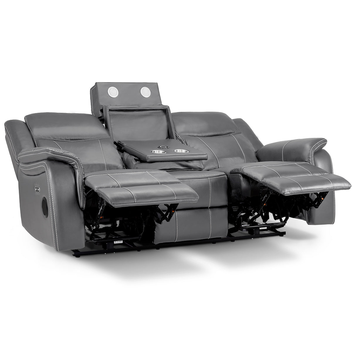 Faux Leather 3 Seater Sofa Electric Recliner - Galaxy Tech