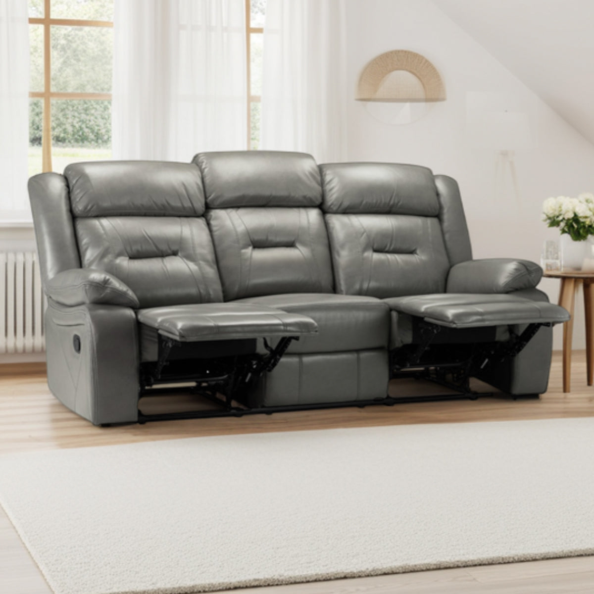 Faux Leather 3 Seater Sofa Recliner - Novie
