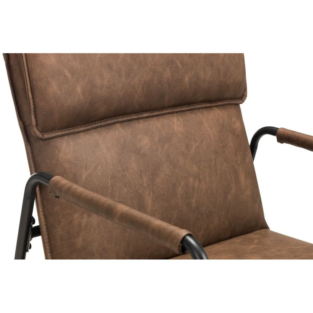 Faux Leather Accent Chair With Black Metal Frame - Gramercy