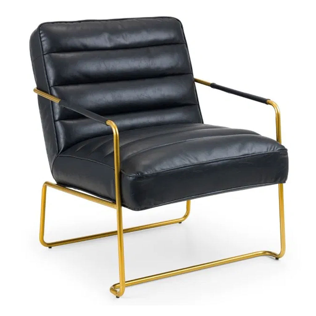 Faux Leather Accent Chair With Gold Frame - Giorgio