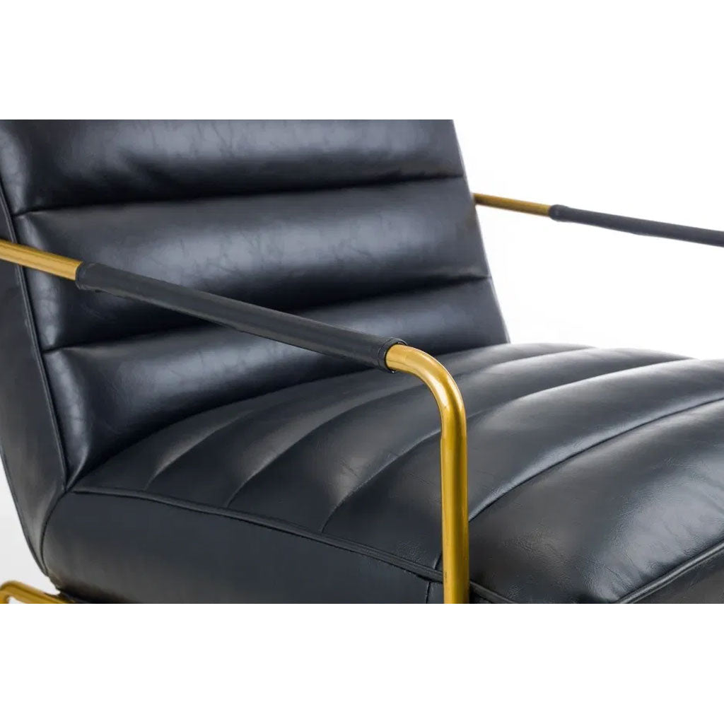 Faux Leather Accent Chair With Gold Frame - Giorgio