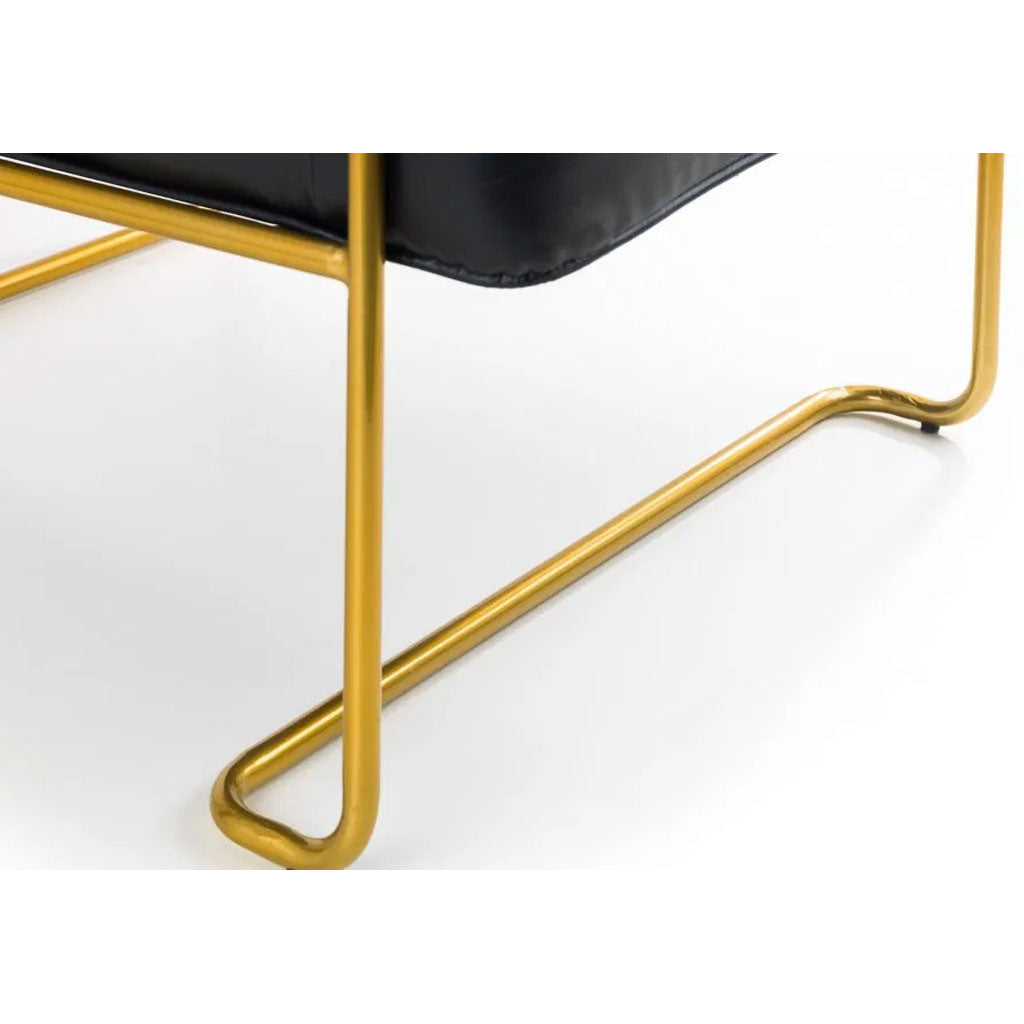 Faux Leather Accent Chair With Gold Frame - Giorgio