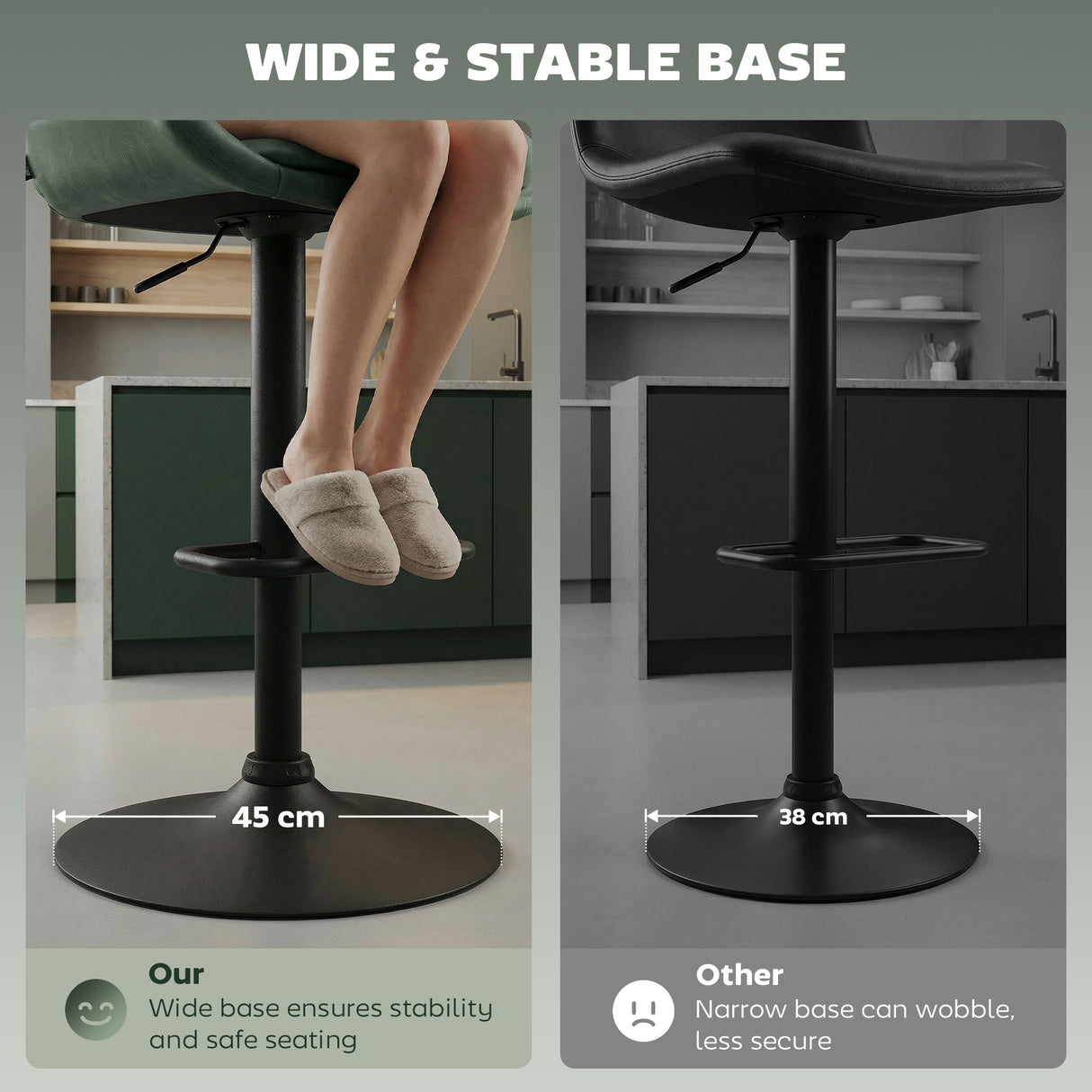 Faux Leather Adjustable Retro Bar Stools Swivel in Set Of 2 - Velmora