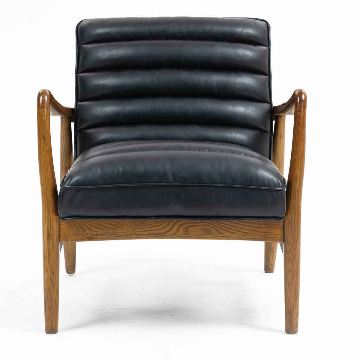 Faux Leather Armchair 69cm Wide With Wooden Frame - Club