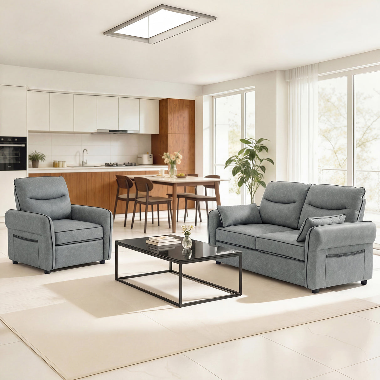 Faux Leather Armchair 80cm Wide - Velmora