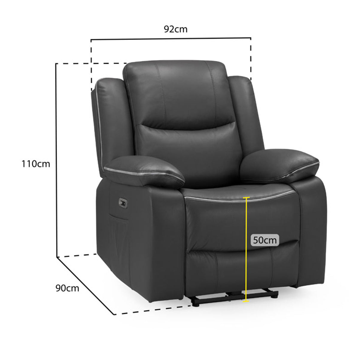 Faux Leather Armchair Electric Recliner - Harald