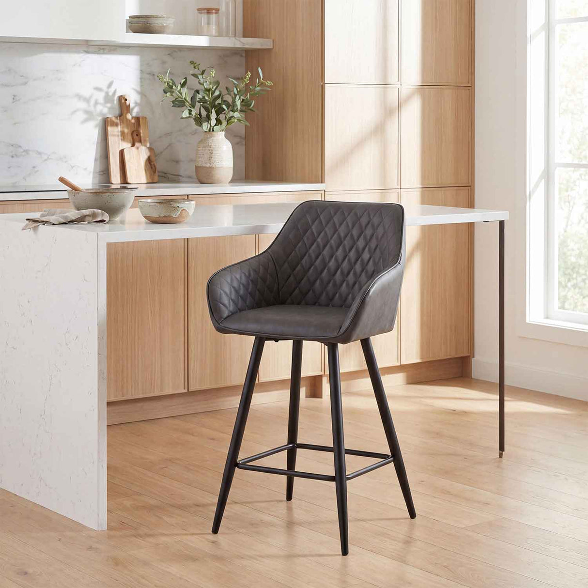 Faux Leather Bar Chair 60cm Wide - Charm