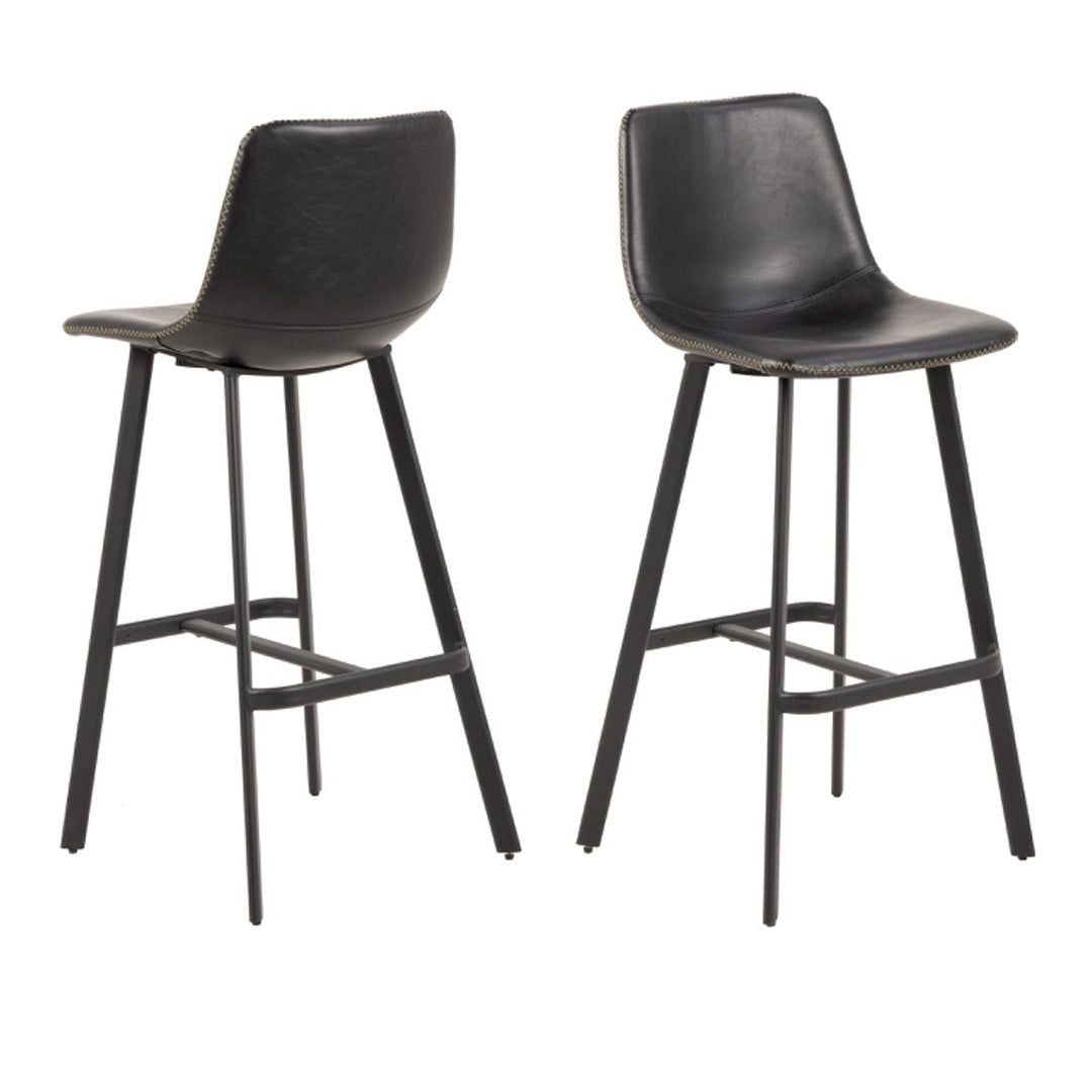 Faux Leather Bar Chairs in Set Of 2 - Oregon