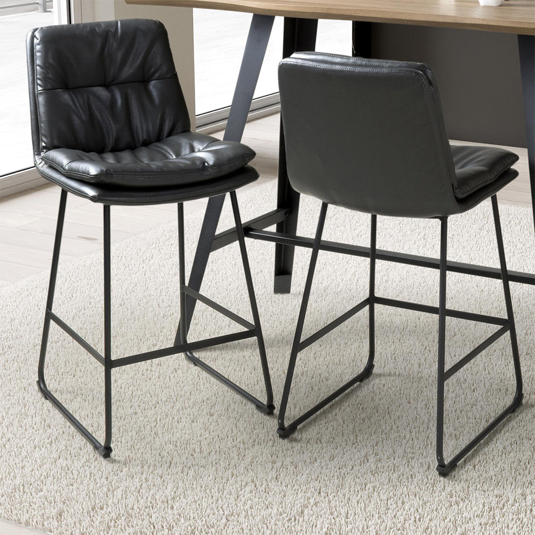 Faux Leather Bar Chairs in Set Of 2 - Argyle