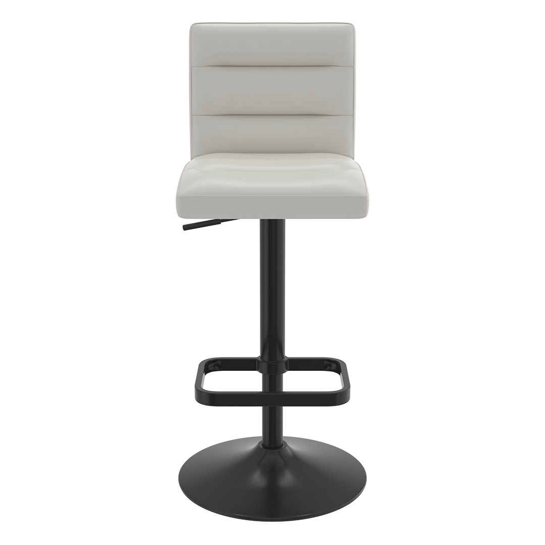Faux Leather Bar Stool With Black Base - Dunley