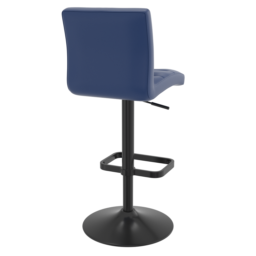 Faux Leather Bar Stool With Black Base - Dunley