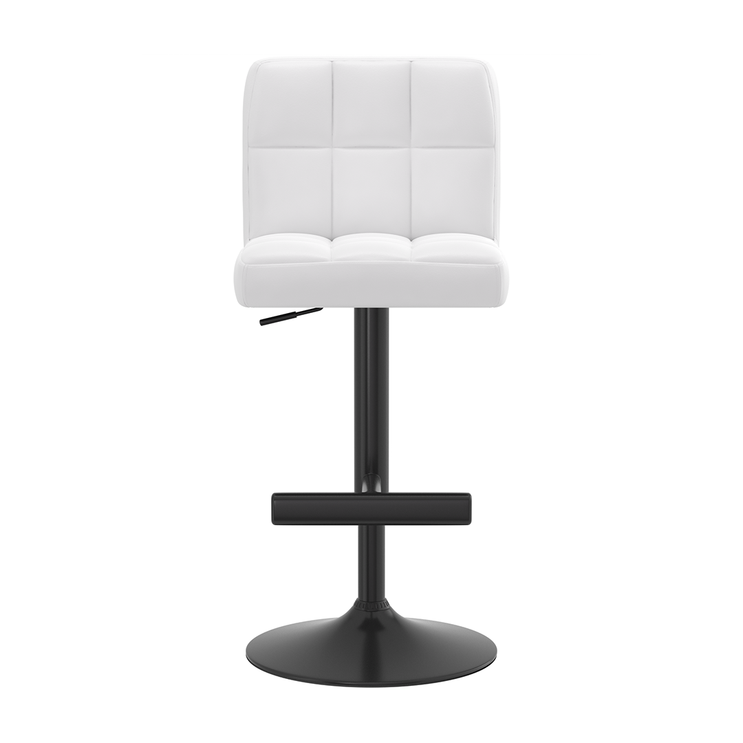 Faux Leather Bar Stool With Black Metal Pedestal Base - Goldcrest