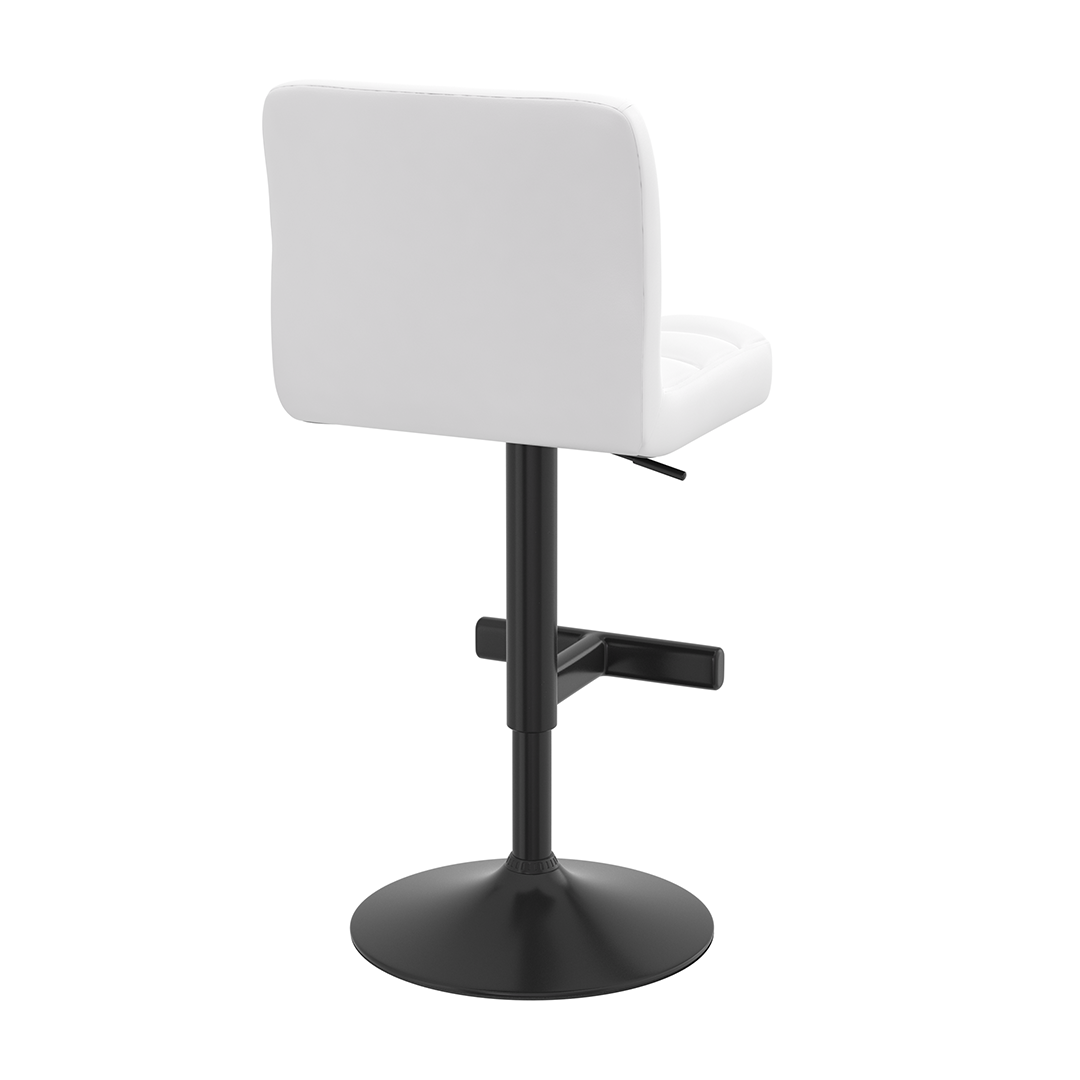 Faux Leather Bar Stool With Black Metal Pedestal Base - Goldcrest